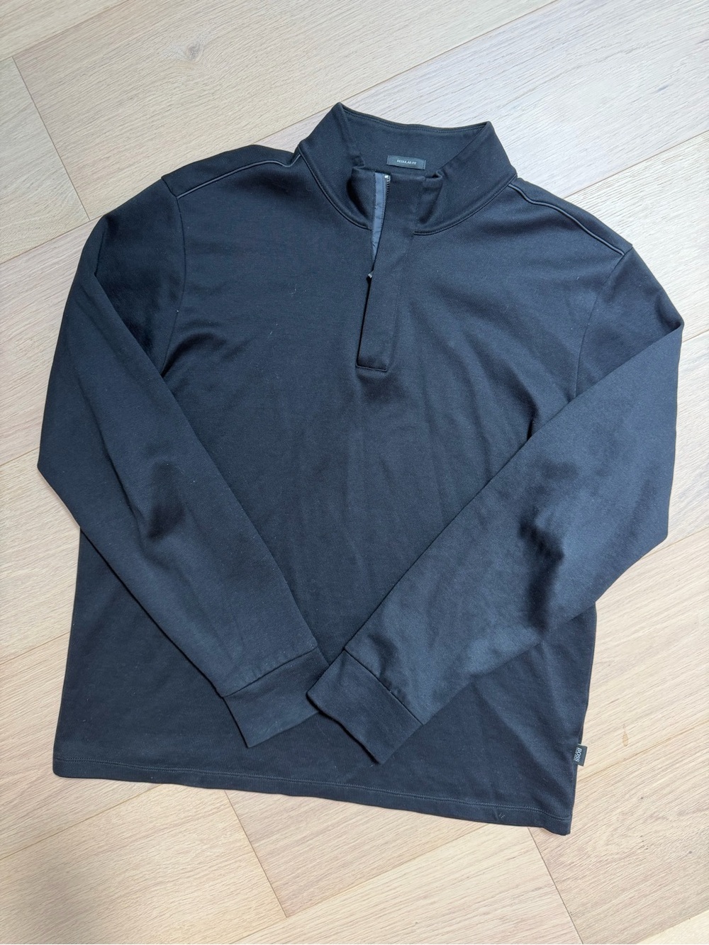 BOSS Hugo Boss Men's Black Quarter-Zip Golf Sweater Size XL